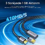 USB 3.0 Uzatma Kablosu Sinyal Güçlendirici Extender Destekli USB-A Uzatıcı Kablo 10 Metre-3
