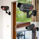 Duvara Monte Edilebilen Kırmızı Işıklı Siyah Sahte Güvenlik Kamerası Fake Kamera (4745)-3
