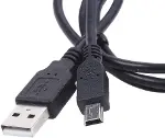 4575 Mini USB to USB Data Şarj Kablosu, Siyah-4