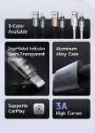 CA-6911 3A Işıklı Usb iPhone Şarj Data Kablosu 1.2m Siyah-4
