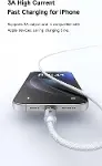 CA-6911 3A Işıklı Usb iPhone Şarj Data Kablosu 1.2m Siyah-6