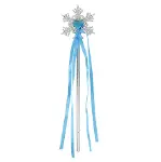 Kar Taneli Mavi Kalp Taşlı Saten Kurdeleli Karlar Ülkesi Elsa Asası Sopası 34 cm-2