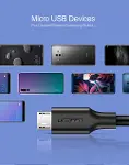 Micro-USB & USB-A Data ve Şarj Kablosu, 2 Metre, Beyaz-5
