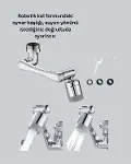 Çok Yönlü Dönebilen Musluk Başlığı 2 Fonksiyonlu Su Akışı-4
