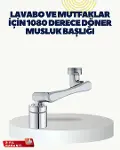 Çok Yönlü Dönebilen Musluk Başlığı 2 Fonksiyonlu Su Akışı-1