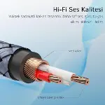 Pro Series 3 Metre 3.5MM Jack to RCA Stereo Ses Sistemi Kablosu, Amfi, Hoparlör, TV Ses Sistemi Kabl-4