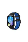 Huawei Watch Fit 2 Spor Delikli Kordon - Siyah-mavi-1