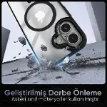 iPhone 16 Pro için SUPER-CRYSTAL Magsafe ile Uyumlu Kılıf Arkası Kristal Berraklığında Cam Görünüm K-3