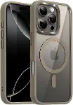 iPhone 16 Pro için SUPER-CRYSTAL Magsafe ile Uyumlu Kılıf Arkası Kristal Berraklığında Cam Görünüm K-1