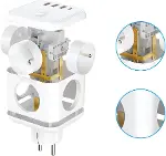 3 Ac Priz Soketli 3 USB+TYPE-C Akım Korumalı, 7 in 1 Priz, 16A Maks, 4000W-1