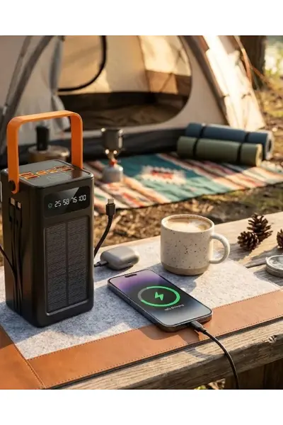 80.000 Solar Şarj Özellikli Yüksek Kapasiteli Powerbank Hızlı Şarj Destekli