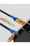 Örgülü Tasarım 4’ü 1 Arada USB-C Lightning Hızlı Şarj Kablosu-5