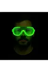 Yeşil LED Işıklı Parti Gözlüğü – Neon Glow Şerit Gözlük 3 Modlu-2
