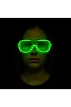 Yeşil LED Işıklı Parti Gözlüğü – Neon Glow Şerit Gözlük 3 Modlu-3