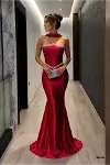 Kadın Kruvaze Yaka Şık Abiye Elbise-1