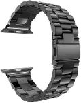 Apple Watch Series 9 41mm için Kordon Metal Stainless Steel Siyah [Watch Series 9 41mm ile Uyumlu Ko-1