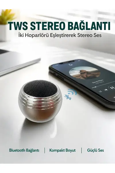Mini Kablosuz Hoparlör Derin Bas TWS Bağlantı Şarjlı Model Yeni Nesil