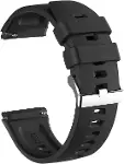 Xiaomi Amazfit GTR 47mm için Kordon, Silicone RapidBands Siyah [GTR 47mm ile Uyumlu Kordon - Siyah]-1