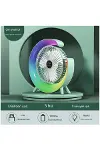 Masaüstü Vantilatör Usb Şarjlı Rgb Led Işıklı 3 Kademeli 180° Ayarlanabilir Soğutucu Fan Yeşil-1