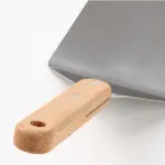 30 cm Paslanmaz Çelik Izgara Hamburger Spatulası, Ahşap Sap, Barbekü Mangal Spatulası-2