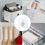 ® 10 Adet Çok Amaçlı Yapışkanlı Çivi Vida Askı Kanca Raf Tablo Saat Asma Aparatı 10mm Vidalı-2