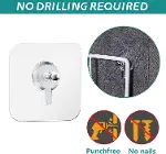 ® 10 Adet Çok Amaçlı Yapışkanlı Çivi Vida Askı Kanca Raf Tablo Saat Asma Aparatı 10mm Vidalı-3