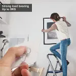 ® 10 Adet Çok Amaçlı Yapışkanlı Çivi Vida Askı Kanca Raf Tablo Saat Asma Aparatı 10mm Vidalı-8