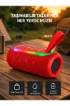 Taşınabilir Mini Bluetooth Hoparlör Güçlü Ses ve Şık Kırmızı Tasarım-1