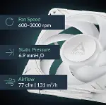 P12 Pro A-RGB (Beyaz) - Güçlü Premium Fan 120 mm PWM Fan Y Kablo Ayırıcı ile 600~3000RPM 0RPM-2