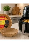100 Lü Airfryer Kağıdı Yağ Geçirmez Yapışmaz Pişirme Kağıdı-1