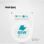 USB-C - USB-C 30cm 60W PD/QC Hızlı Şarj/Data Kablosu-2