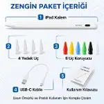 iPad Kalem, Apple Pencil Alternatifi, USB-C Hızlı Şarj, Palm Rejection, iPad Pencil, iPad 6-11 / Air-2