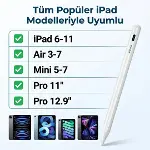 iPad Kalem, Apple Pencil Alternatifi, USB-C Hızlı Şarj, Palm Rejection, iPad Pencil, iPad 6-11 / Air-4