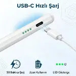 iPad Kalem, Apple Pencil Alternatifi, USB-C Hızlı Şarj, Palm Rejection, iPad Pencil, iPad 6-11 / Air-5
