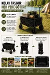 Kamp Piknik Plaj Arabası Katlanabilir Masalı Çekme Kollu Kompakt Taşıma Arabası 130 Kg-1