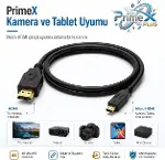 PrimeX PX-1121 Micro HDMI to HDMI Kablo, 1.5 Metre 1080P Full HD Hdmi Görüntü ve Ses Aktarım Kablosu-3