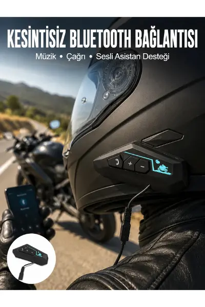 Kask Kulaklık Bluetooth Motosiklet Kulaklık Intercom Su Geçirmez