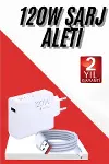 120W Şarj Aleti Hızlı Çift Turbo Şarj Aleti Seti Beyaz-2