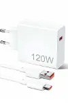 120W Şarj Aleti Hızlı Çift Turbo Şarj Aleti Seti Beyaz-1