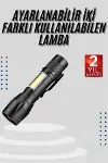 EL Feneri Uzun Menzilli Usb Şarj Edilebilir Kamp Lambası-2