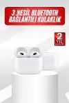 3.Nesil İOS Android Uyumlu Bluetooth 5.0 Beyaz Çağrı Cevaplama-2