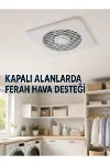 150 mm Havalandırma Aspiratörü 20,8 x 20,8 cm 320 m³/h 20 W Duvar ve Tavan Montajlı Fan-1