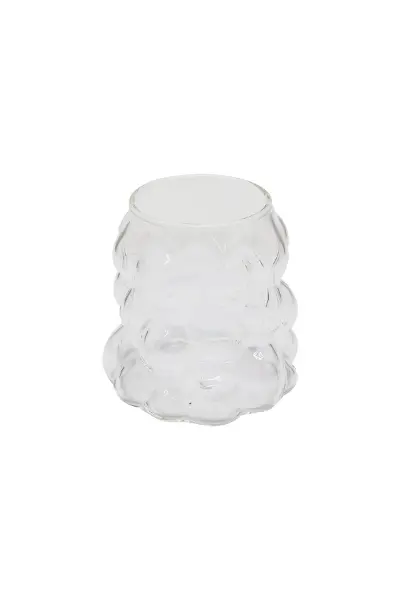 Boncuklu - Boğumlu Cam Bardak 340ML Kahve - Sunum - Meşrubat