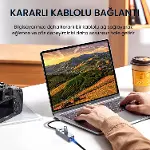 USB 2.0 to 100Mbps Ethernet Çevirici ve 3 Portlu USB Hub Çoklayıcı-5