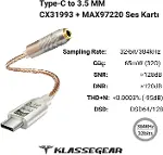 Klasse Type-C - 3.5 CX31993 MAX97220 Çip HiFi DAC Ses Kartı Kulaklık Kablosu (USB başlık)-2