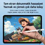 Aktif Stylus Kalem, iPad, iPhone ve Android Tabletler ile Uyumlu, LED Pil Göstergeli, USB-C Şarjlı,-2