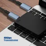 40Gbps 240W 4.0 Thunderbolt Type-C to Type-C Şarj, Data ve 8K 60Hz Görüntü Aktarım Kablosu Tip C 1 M-4
