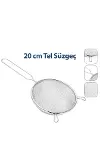 20CM Tel Süzgeç Metal Saplı Kulaklı-1