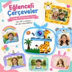 Çocuk Kamerası Zürafa Tasarımlı Anında Baskı Özellikli Dijital Fotoğraf Makinesi, 2,4 inç IPS Ekranl-8