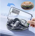 360° Dönebilen Araç İçi Telefon Tutucu, Yapışkanlı Taban, Numaratörlü Gösterge, Siyah-1